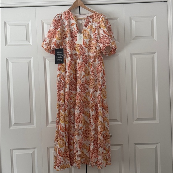 NWT Tuckernuck HYACINTH HOUSE Saffron Floral Cisco Maxi Dress size small - Picture 4 of 6